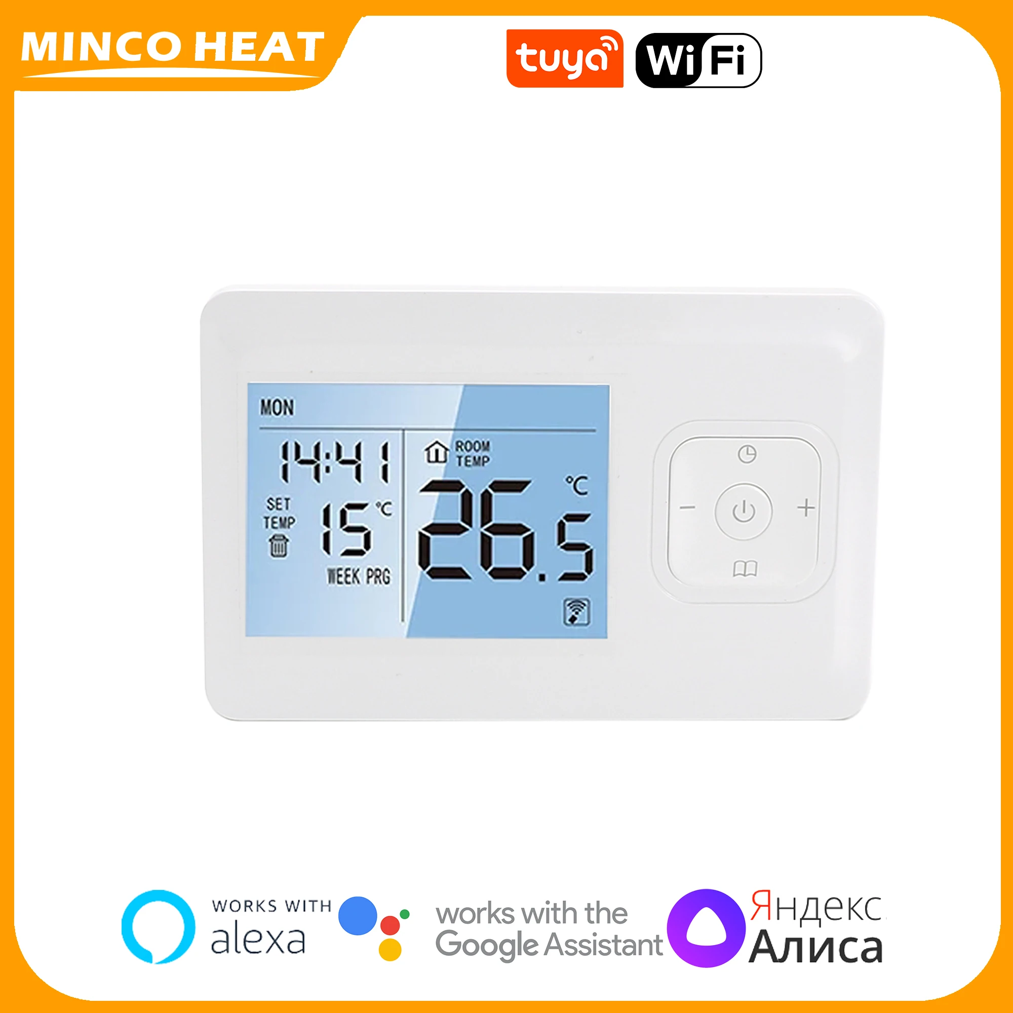 Minco Heat Tuya Wifi Smart Temperature Controller LCD Programmable 2*AAA Battery USB AC230V,50/60Hz Gas Boiler Thermostat
Minco Heat Tuya Wifi Smart Temperature Controller LCD Programmable 2*AAA Battery USB AC230V,50/60Hz Gas Boiler Thermostat