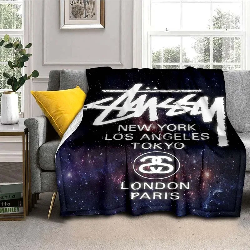 

Фланелевое Одеяло с принтом логотипа S-Stussy, одеяло для гостиной, спальни, дивана, кровати, детское одеяло, портативное одеяло для пикника, подарок
