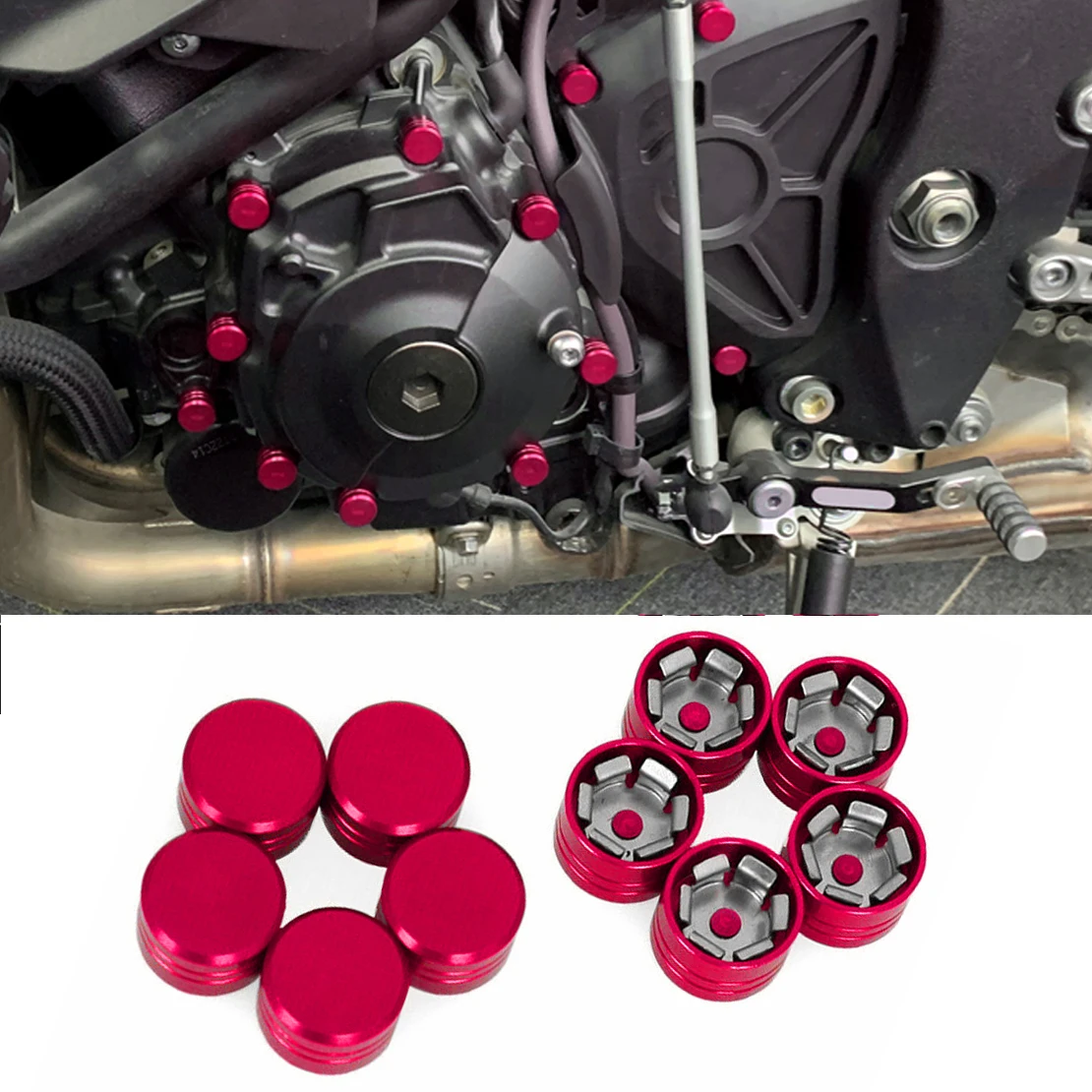 10pcs Engine Bolt Cap Screw Cover Fit for YAMAHA MT-07/09 Tracer/GT MT-10 FJ-09 FZ-07 FZ-10 FZ-09 2018 2019 2020 2021
10pcs Engine Bolt Cap Screw Cover Fit for YAMAHA MT-07/09 Tracer/GT MT-10 FJ-09 FZ-07 FZ-10 FZ-09 2018 2019 2020 2021