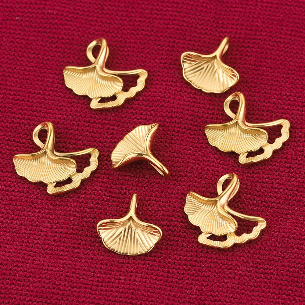 10PCS Gold Stainless Steel Exquisite Ginkgo Leaf Pendants Earring Charms Connectors for DIY Jewelry Making Supplies Items Bulk
10PCS Gold Stainless Steel Exquisite Ginkgo Leaf Pendants Earring Charms Connectors for DIY Jewelry Making Supplies Items Bulk
