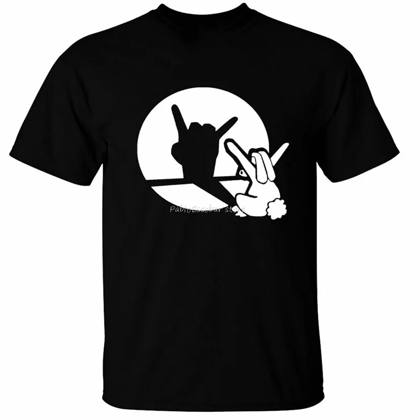 Rock Shadow Puppet T-Shirt Mens Funny Metal Bunny Rocker Loose Size Tee Shirt Brand Cotton Tshirt Drop Shipping 
Rock Shadow Puppet T-Shirt Mens Funny Metal Bunny Rocker Loose Size Tee Shirt Brand Cotton Tshirt Drop Shipping