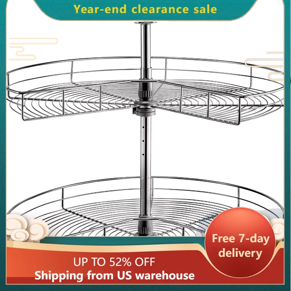 Corner Organizer 28" Diameter Kitchen Cabinet Blind Corner 2 Shelf Stainless Steel Replacement Shelf Silver Blind Corner Shelf
Corner Organizer 28" Diameter Kitchen Cabinet Blind Corner 2 Shelf Stainless Steel Replacement Shelf Silver Blind Corner Shelf