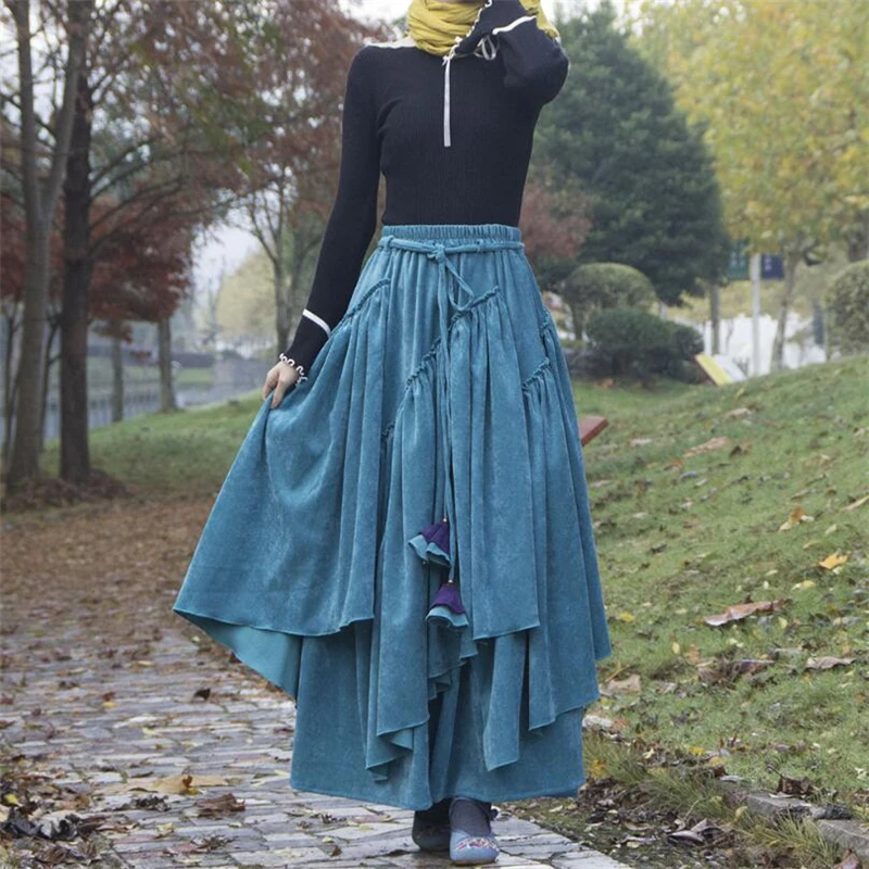 Autumn Winter A-line Corduroy Long Skirts Womens Maxi Skirt Female Retro Ethnic Style High Waist Skirt Elegant Office Lady Skirt
Autumn Winter A-line Corduroy Long Skirts Womens Maxi Skirt Female Retro Ethnic Style High Waist Skirt Elegant Office Lady Skirt