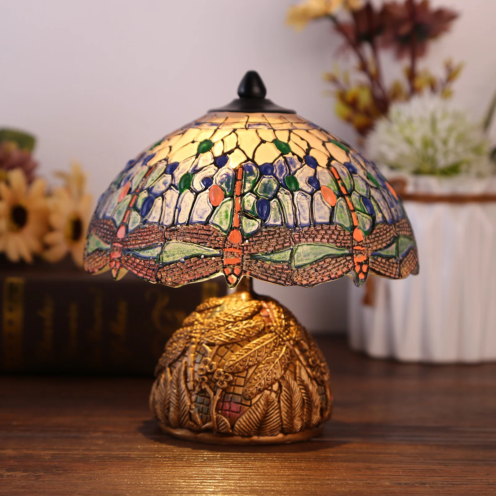 LED Table Lamp Retro Boho Resin Desk Light Dragonfly Floral Vintage Light with Base Bedside Night Lights for Bedroom Living Room
LED Table Lamp Retro Boho Resin Desk Light Dragonfly Floral Vintage Light with Base Bedside Night Lights for Bedroom Living Room