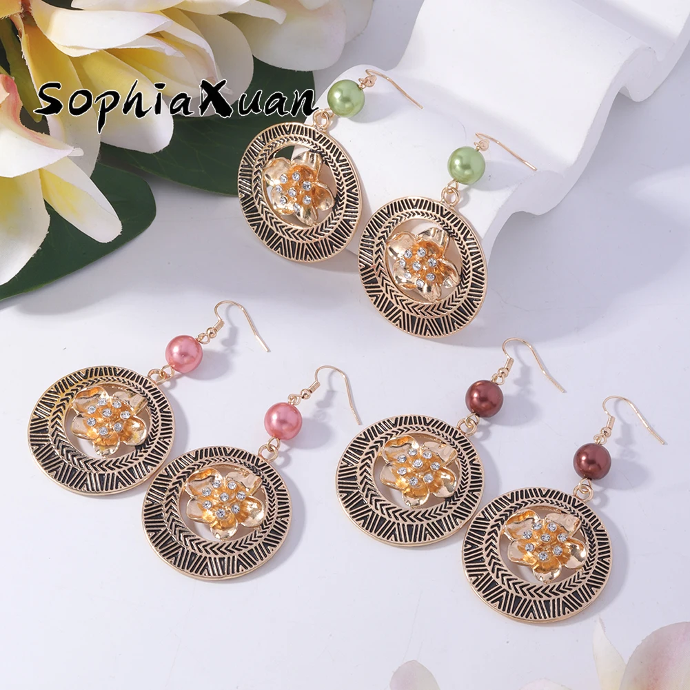 Sophiaxuan Hawaiian Circular Temperament Dangle Earring Elegant Bohemia Flower Pearl Drop Earrings Women Hollow Out New Jewelry
Sophiaxuan Hawaiian Circular Temperament Dangle Earring Elegant Bohemia Flower Pearl Drop Earrings Women Hollow Out New Jewelry