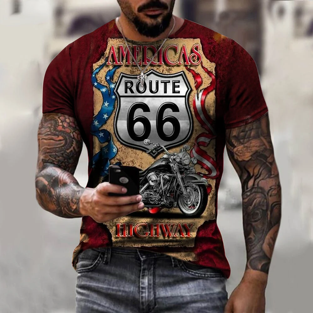 2022 Summer New Route 66 3D Street Print T-shirt Men Harajuku Casual Short Sleeve O-Neck Oversized Black Shirt Camisetas XXS-6XL
2022 Summer New Route 66 3D Street Print T-shirt Men Harajuku Casual Short Sleeve O-Neck Oversized Black Shirt Camisetas XXS-6XL