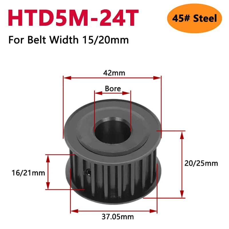 1 шт., 24 зубца HTD5M 45 # стальной зубчатый Шкив HTD 5M 24 T, синхронное колесо для ремня шириной 15/20 мм, отверстие 5 6.35 8 10 12 12,7-25 мм
1 шт., 24 зубца HTD5M 45 # стальной зубчатый Шкив HTD 5M 24 T, синхронное колесо для ремня шириной 15/20 мм, отверстие 5 6.35 8 10 12 12,7-25 мм