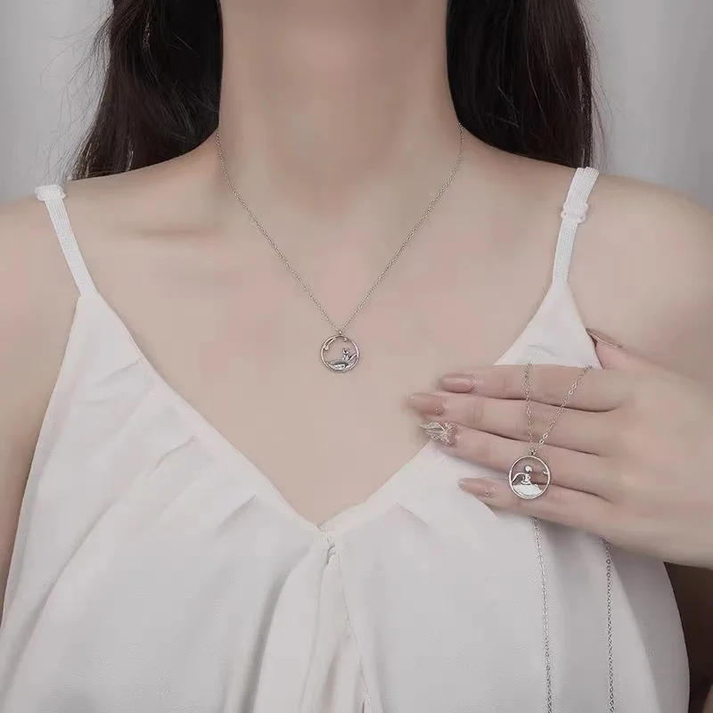 Women's Neck Chain Little Prince and Fox Couple Pendant Necklace for Women Chain Necklace Jewelry for Women 2021
Women's Neck Chain Little Prince and Fox Couple Pendant Necklace for Women Chain Necklace Jewelry for Women 2021