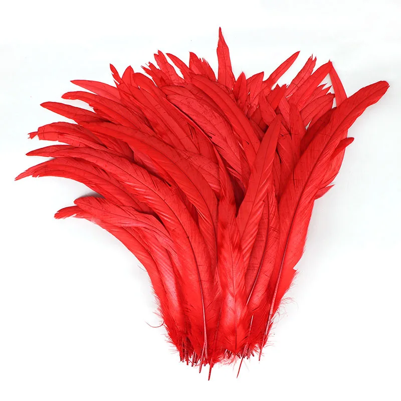 100Pcs Dyed Red Rooster Tail Feathers 25-30CM 10-12 Inches Pheasant Feathers for Crafts Wedding Decoration DIY Clothes Plumas
100Pcs Dyed Red Rooster Tail Feathers 25-30CM 10-12 Inches Pheasant Feathers for Crafts Wedding Decoration DIY Clothes Plumas