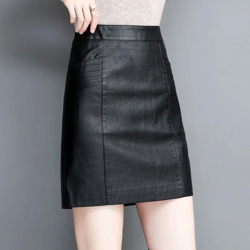 Woman Real Leather Skirt Female Solid A- Line Large-Size High-Waist Pleated Skirt Lady Solid High Waist Street Skirt Mujer G168
Woman Real Leather Skirt Female Solid A- Line Large-Size High-Waist Pleated Skirt Lady Solid High Waist Street Skirt Mujer G168