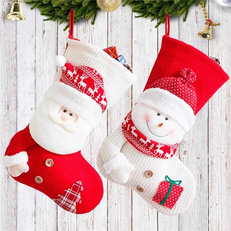 Christmas Stockings High Quanlity Knitted Christmas Stocking Santa Claus Fireplace Decor Socks Xmas Gift Bags Home Candy Holder
Christmas Stockings High Quanlity Knitted Christmas Stocking Santa Claus Fireplace Decor Socks Xmas Gift Bags Home Candy Holder