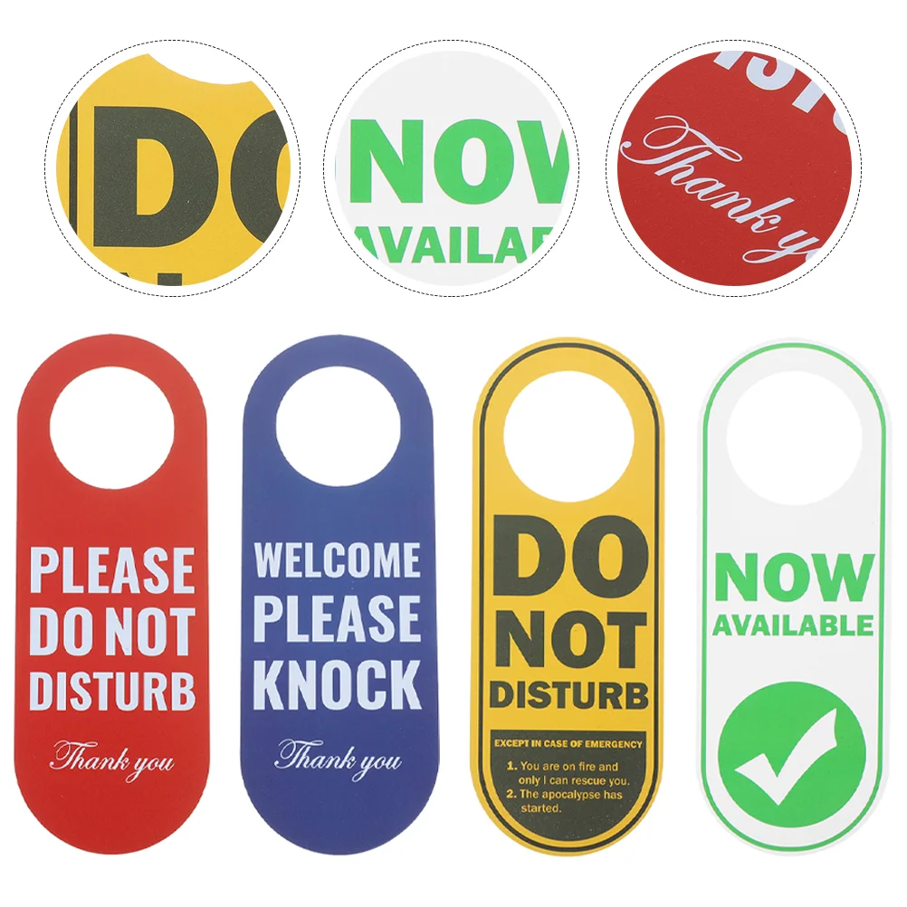 

4 Pcs Do Not Disturb Listing Hanger Tags Door Sign Reversible Signs Front Clothes Hangers Hotel