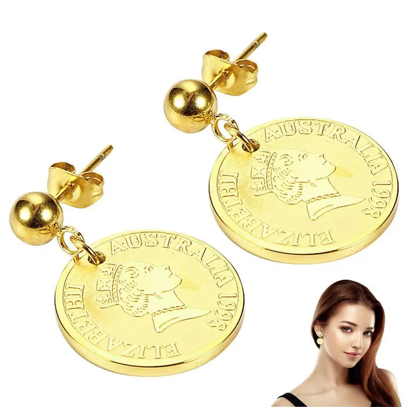 Queen Elizabeth Earrings Round Queen Coin Earrings Coin Earrings With Queens Face Figure Classic Party Women Earrings Silver And
Queen Elizabeth Earrings Round Queen Coin Earrings Coin Earrings With Queens Face Figure Classic Party Women Earrings Silver And