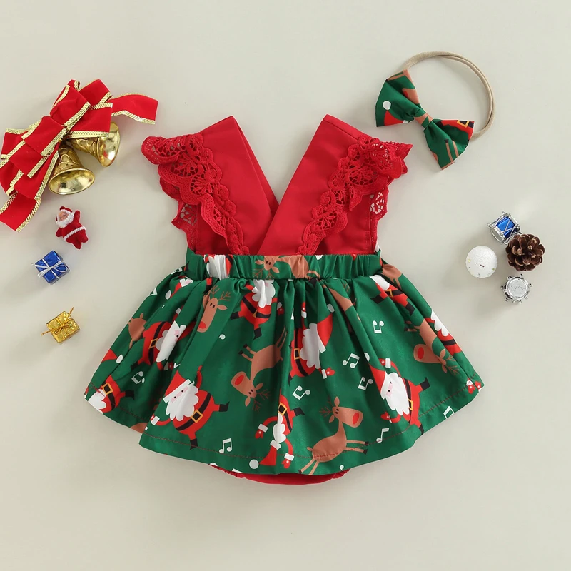 0-24M Baby Girl Christmas Romper Set Placket Sleeve V Neck Plaid Snow Print Ruffle Button Short Sleeveless Romper + Headband
0-24M Baby Girl Christmas Romper Set Placket Sleeve V Neck Plaid Snow Print Ruffle Button Short Sleeveless Romper + Headband