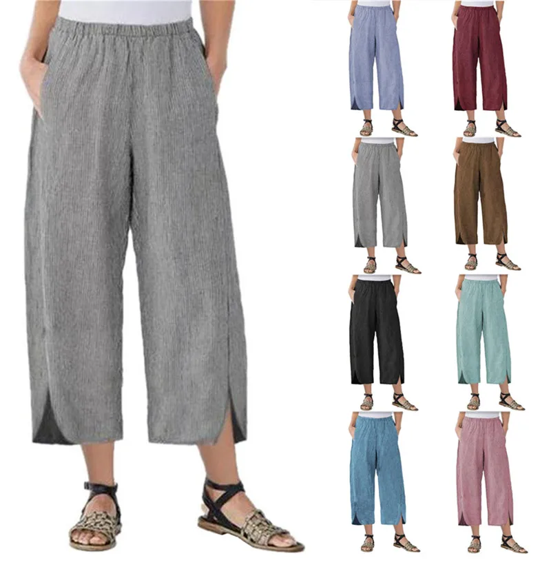 2022 New Spring Summer Women Calf-Length Pants Streetwear Casual Elastic Waist Solid Pockets Loose Trousers Female Wide Leg Pant
2022 New Spring Summer Women Calf-Length Pants Streetwear Casual Elastic Waist Solid Pockets Loose Trousers Female Wide Leg Pant