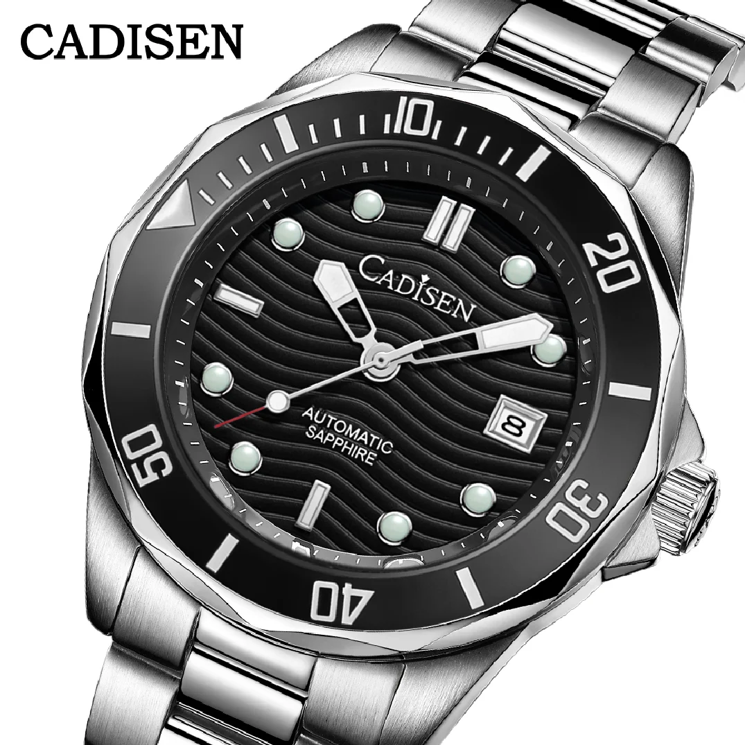 

CADISEN Men Mechanical Wristwatch Luxury Ceramic Bezel Sapphire 10ATM Waterproof MIYOTA 8215 Automatic Watch Relogio Masculino