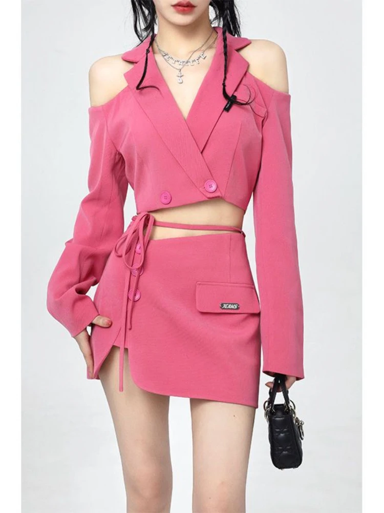 Summer Two Piece Women Fashion Off Shoulder Cropped Top + Mini Skirt Matching Set Elegant Irregular Blazer Skirts Suit Outfit
Summer Two Piece Women Fashion Off Shoulder Cropped Top + Mini Skirt Matching Set Elegant Irregular Blazer Skirts Suit Outfit