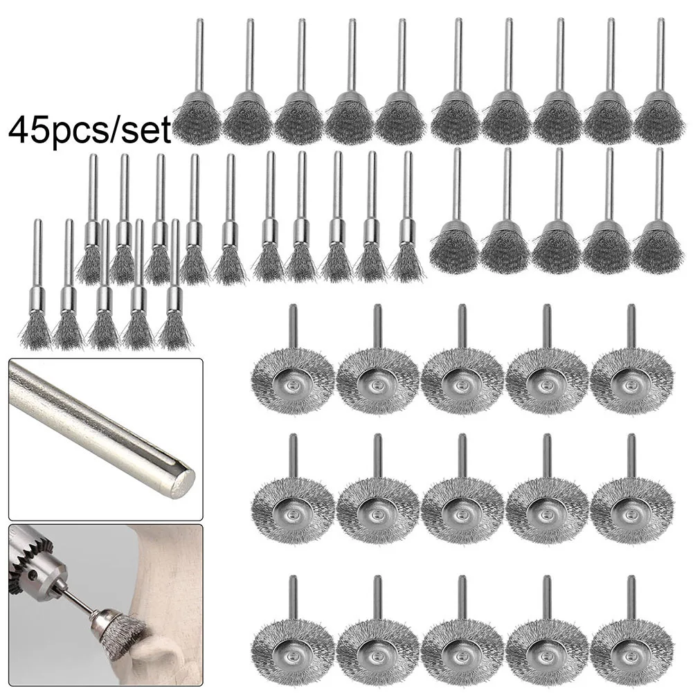 45pcs/sets Wire Wheel Cup Brush Set Drill Polishing Dremel Tools For Power Die Grinder Rotary Electric Abrasive Tool Accessories
45pcs/sets Wire Wheel Cup Brush Set Drill Polishing Dremel Tools For Power Die Grinder Rotary Electric Abrasive Tool Accessories
