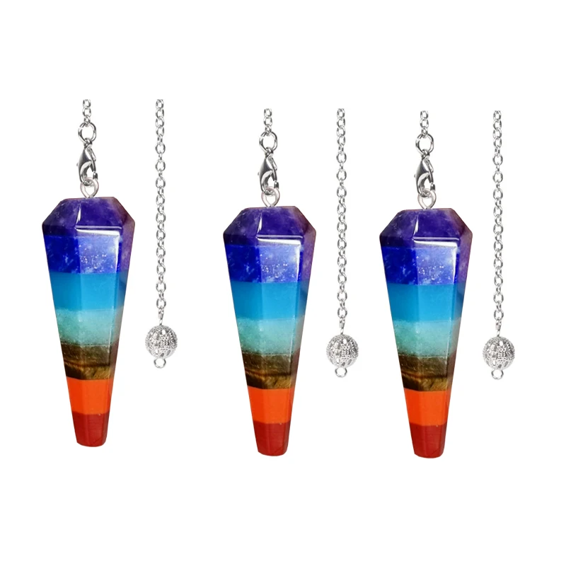 OUENGE 7Chakra Natural Agate Gem Stone Rainbow Layered Dowsing Healing Point Pendant Chain Pendulum Reiki Charm Pyramid OG017
OUENGE 7Chakra Natural Agate Gem Stone Rainbow Layered Dowsing Healing Point Pendant Chain Pendulum Reiki Charm Pyramid OG017