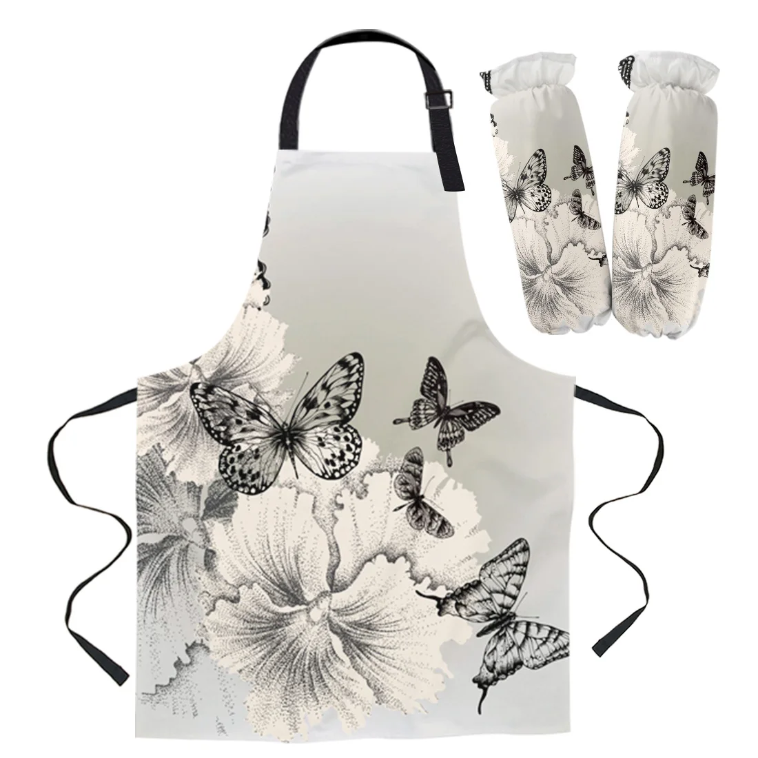 Black And White Butterfly Flower Art Kitchen Aprons for Women Sleeveless Aprons for Cooking Home Cleaning Tools Chef Apron
Black And White Butterfly Flower Art Kitchen Aprons for Women Sleeveless Aprons for Cooking Home Cleaning Tools Chef Apron