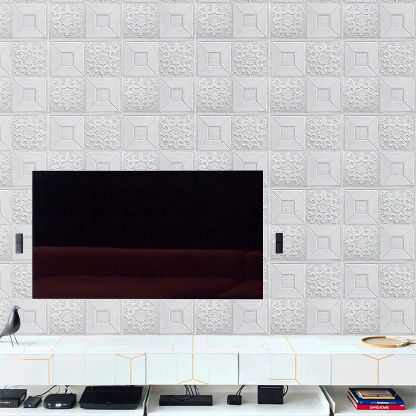 Brand New 3D Wall Sticker Foam Panel Living Room Replacement Self-adhesive Soft Stone Tile White 10PCS 350*350mm
Brand New 3D Wall Sticker Foam Panel Living Room Replacement Self-adhesive Soft Stone Tile White 10PCS 350*350mm