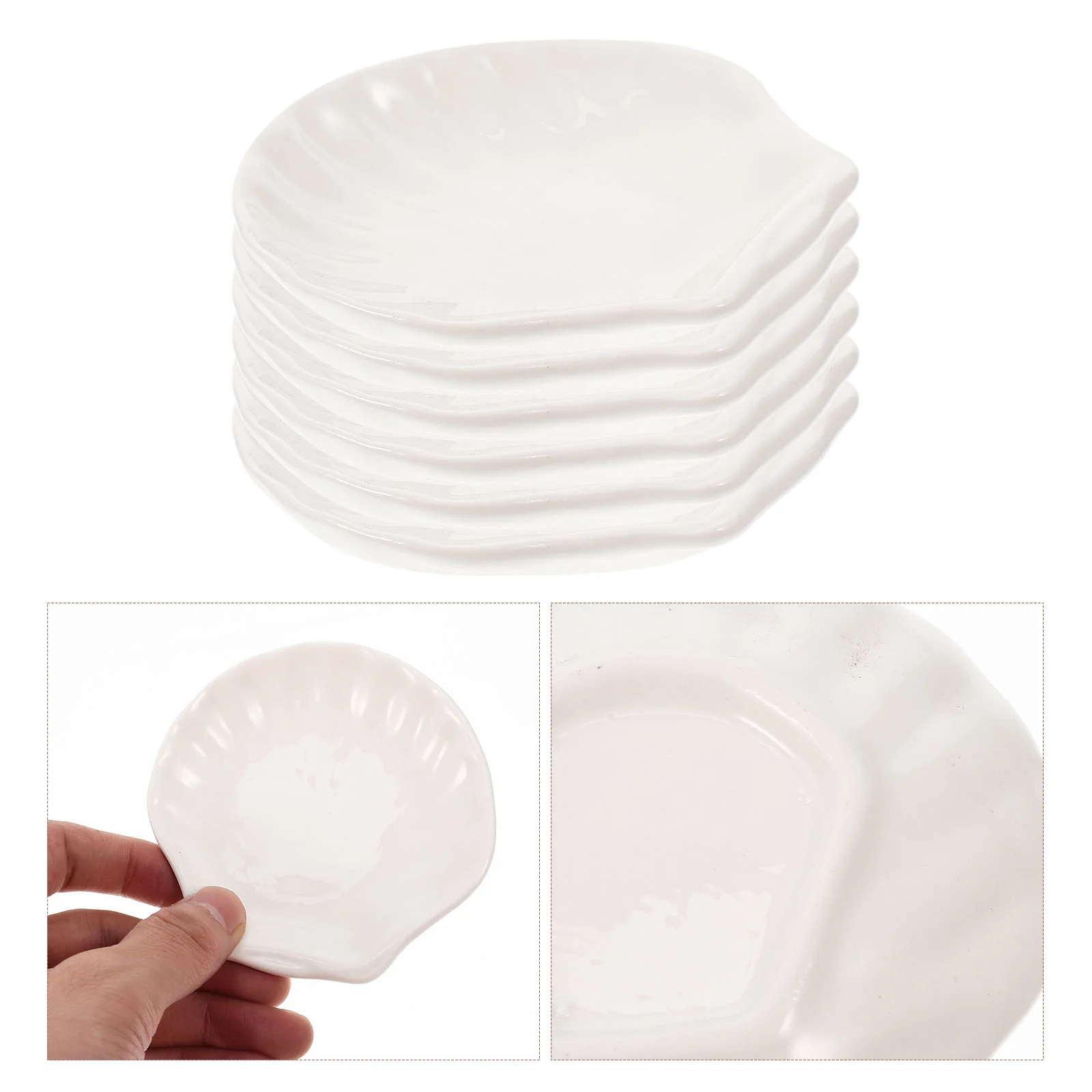 

6pcs Porcelain Serving Platter Bowls Dessert Plates Shall Ceramic Salad Bowls for Rice- Cereal Soup Bowls for Home Restaurant