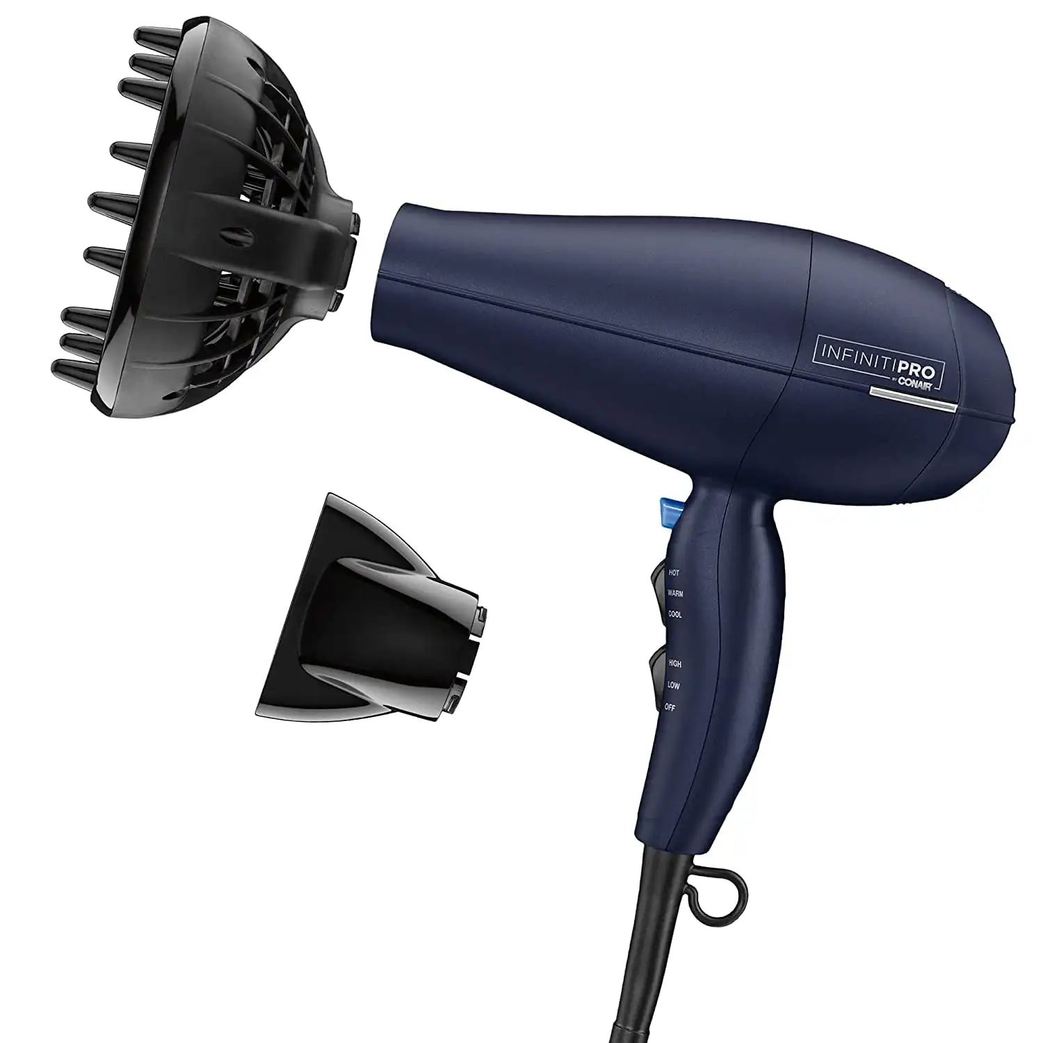 

INFINITIPRO BY 1875 Watt Texture Styling Hair Dryer for Natural Curls and Waves, Dark Blue, 1 Count 600R