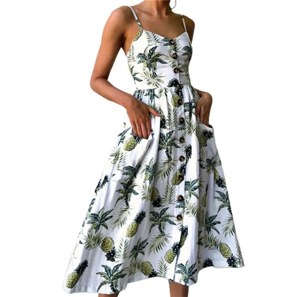Women Dress Vintage Casual Sundress Female Beach Dress Flower Print Pockets Summer Sexy A-Line Midi Dress for Office Vestidos
Women Dress Vintage Casual Sundress Female Beach Dress Flower Print Pockets Summer Sexy A-Line Midi Dress for Office Vestidos