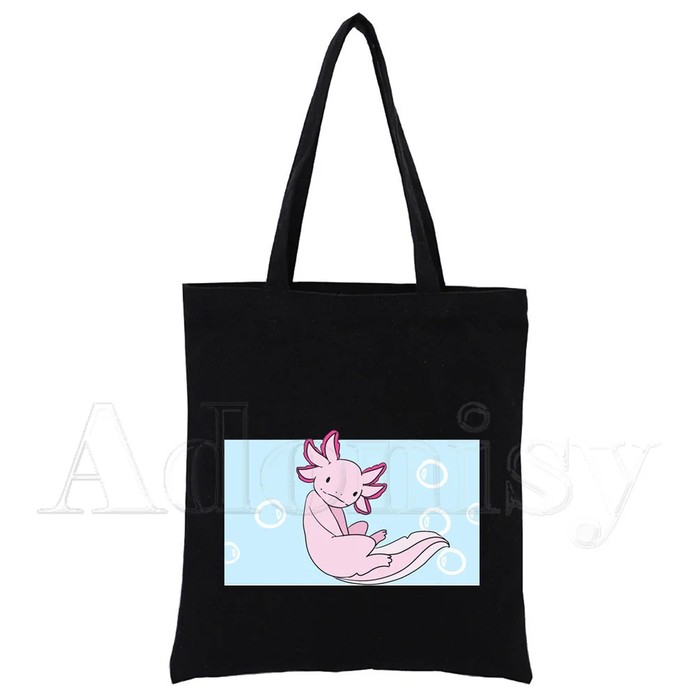 Axolotl Ladies Handbags Cloth Canvas Tote Bag Black Shopping Travel Women Eco Reusable Shoulder Shopper Bags Bolsas De Tela
Axolotl Ladies Handbags Cloth Canvas Tote Bag Black Shopping Travel Women Eco Reusable Shoulder Shopper Bags Bolsas De Tela