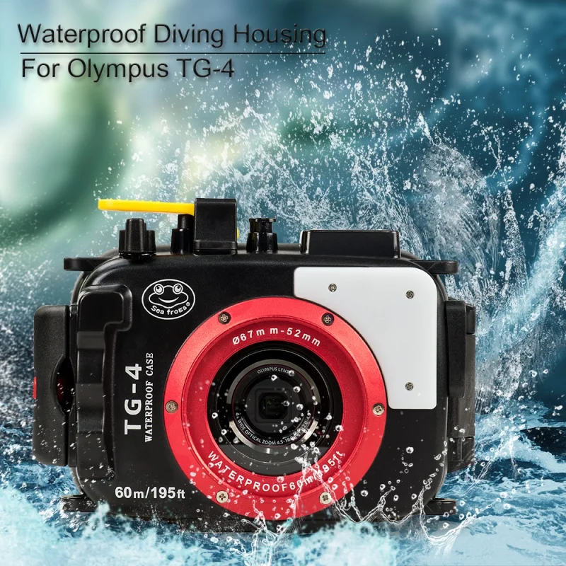 For Olympus TG4 Case 60M/195ft TG-4 Underwater Diving Camera Housing Waterproof Case With Dual Fiber-Optic ports 
For Olympus TG4 Case 60M/195ft TG-4 Underwater Diving Camera Housing Waterproof Case With Dual Fiber-Optic ports