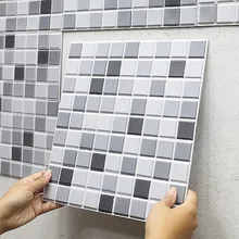 Mosaic Wall Stickers for Kitchen Water and Oil Proof Small Square Self-adhesive Free Cutting Home Decoration Modern 3d Wallpaper