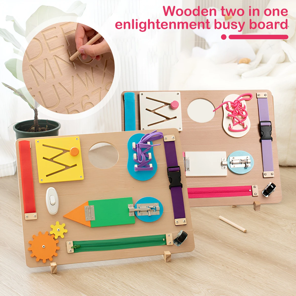 Wooden Busy Board for Toddlers Montessori Sensory Board Toy for Toddler Learning Fine Motor Skills Preschoolers Educational Toys
Wooden Busy Board for Toddlers Montessori Sensory Board Toy for Toddler Learning Fine Motor Skills Preschoolers Educational Toys