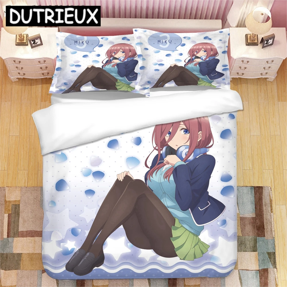 Anime Nakano Miku 3D Printed Bedding Set King Duvet Cover Pillow Case Comforter Cover Bedclothes Bed Linens 04 
Anime Nakano Miku 3D Printed Bedding Set King Duvet Cover Pillow Case Comforter Cover Bedclothes Bed Linens 04
