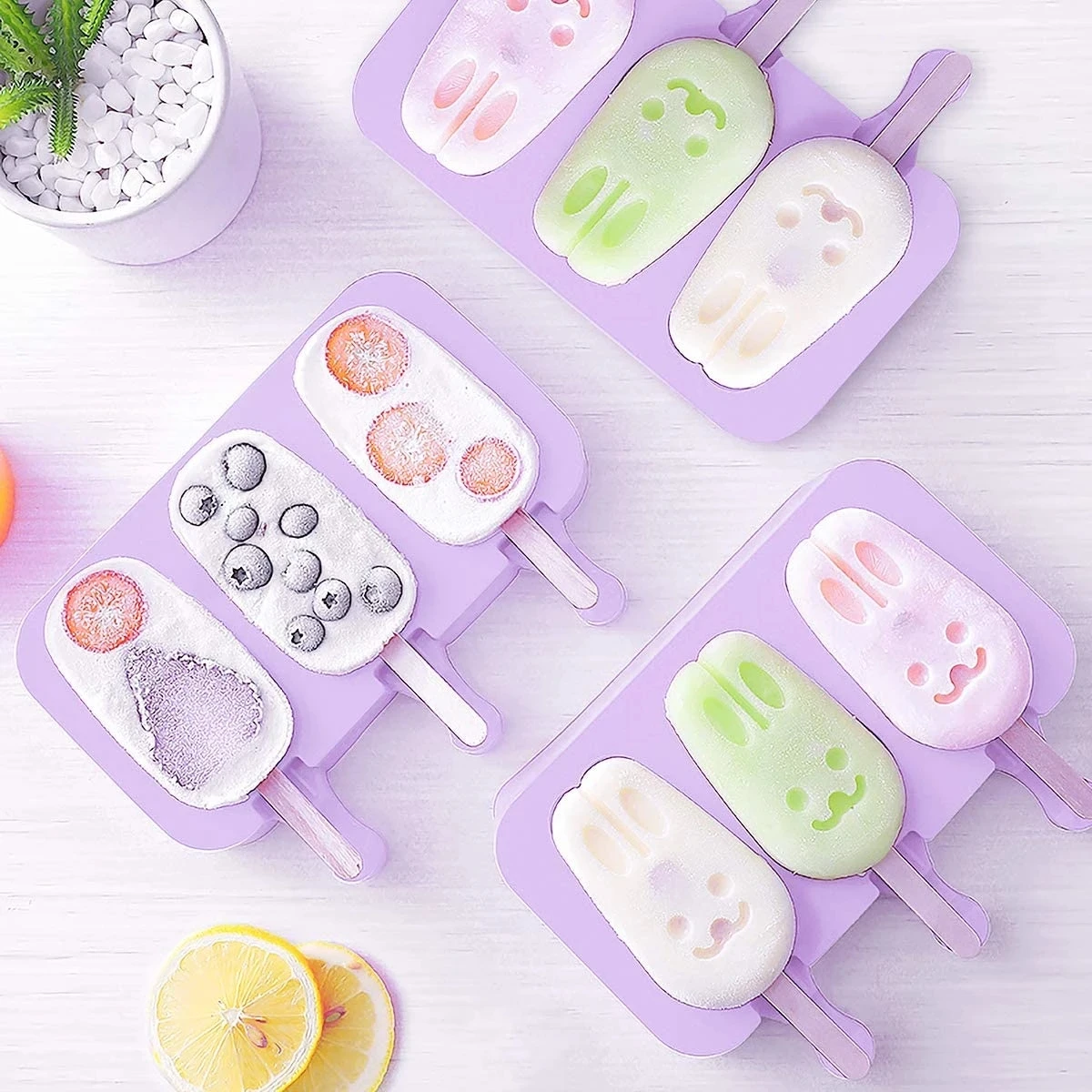 Silicone Cute Cartoon Ice Cream Molds Rabbit Shape Popsicle Moulds Reusable BPA-Free Ice Pop Mold With Lids and Sticks
Silicone Cute Cartoon Ice Cream Molds Rabbit Shape Popsicle Moulds Reusable BPA-Free Ice Pop Mold With Lids and Sticks