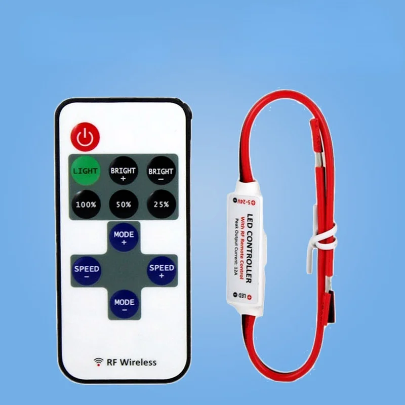 DC5-24V Mini 11ey RF Single Color LED Controller Brightness Dimmer for led 3528 5050 LED strip light
DC5-24V Mini 11ey RF Single Color LED Controller Brightness Dimmer for led 3528 5050 LED strip light