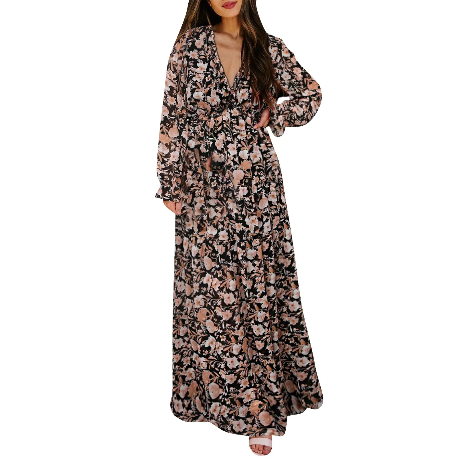 Womens Summer/Fall Floral Print Long Evening Dress V Neck Long Sleeve Cocktail Party Maxi Casual Chiffon Wedding Dresses Vestido
Womens Summer/Fall Floral Print Long Evening Dress V Neck Long Sleeve Cocktail Party Maxi Casual Chiffon Wedding Dresses Vestido