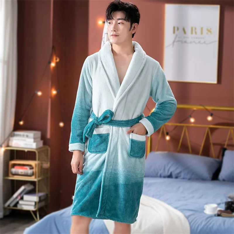 Winter Casual Belt Nightgown For Men Solid Color Flannel Nightdress Men's V-Neck Full Sleeve Nightwear 2022 Fashion Homewear
Winter Casual Belt Nightgown For Men Solid Color Flannel Nightdress Men's V-Neck Full Sleeve Nightwear 2022 Fashion Homewear