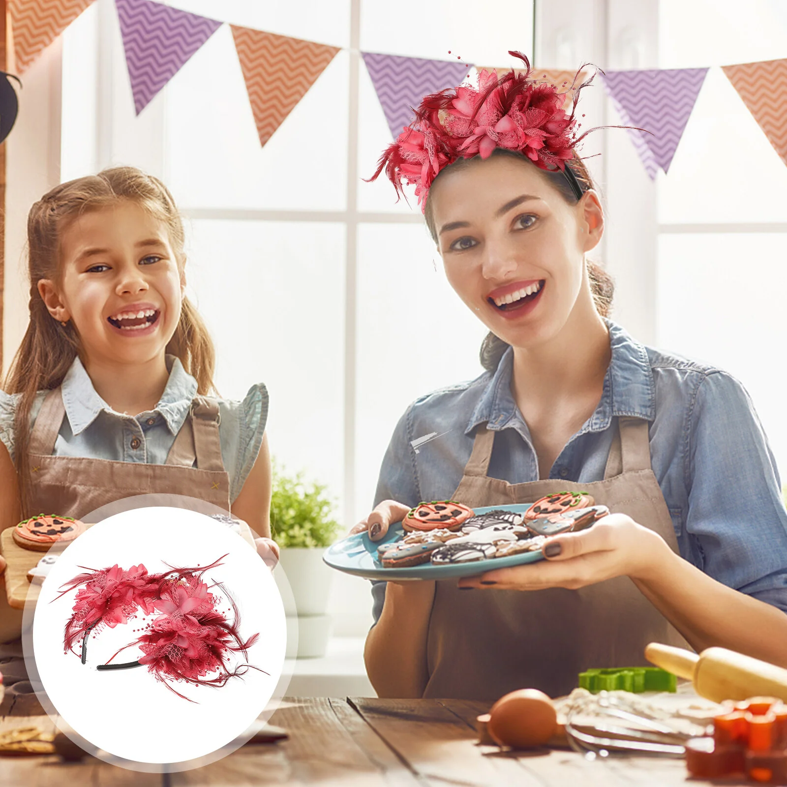 Женский обруч для волос с имитацией цветов
Женский обруч для волос с имитацией цветов