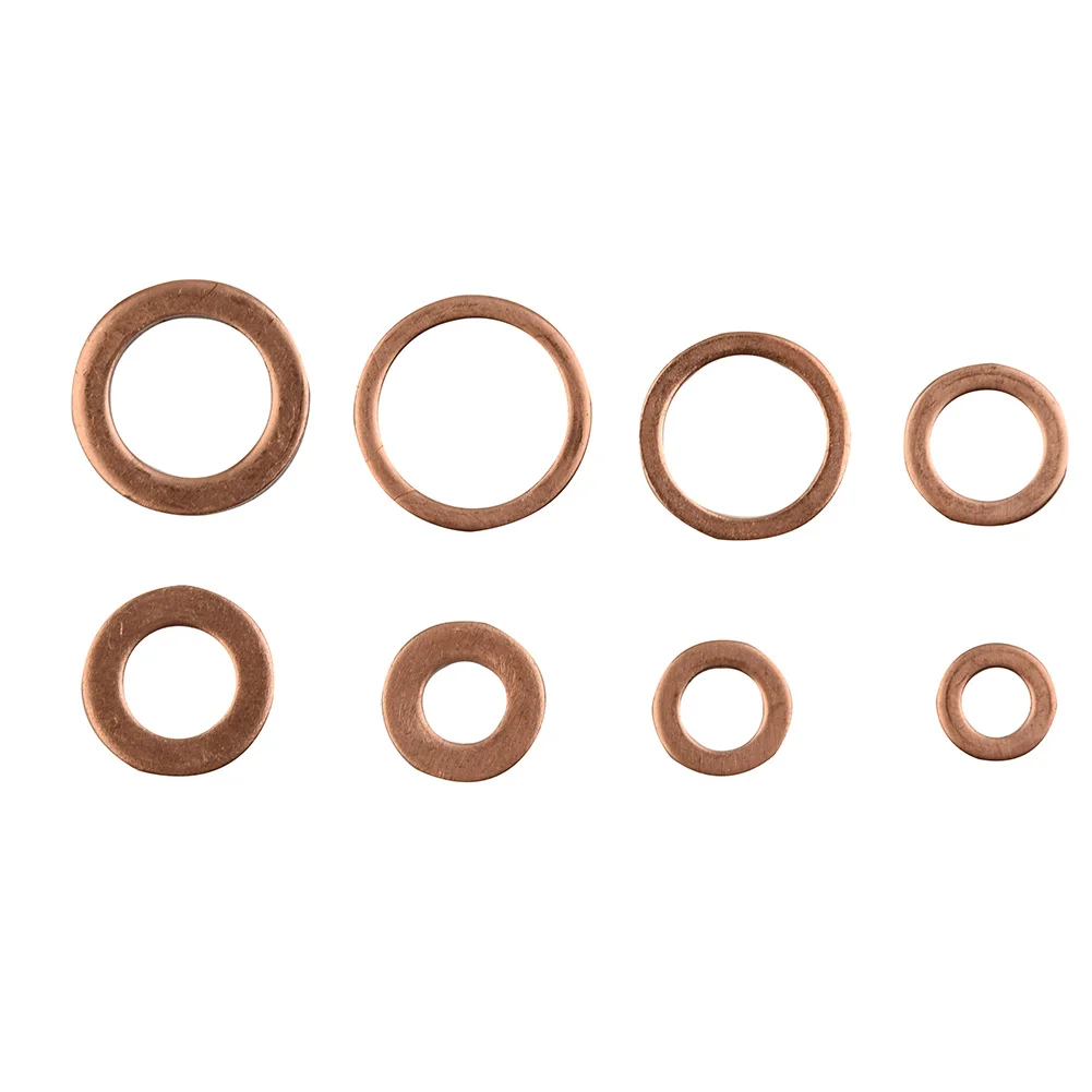 200pcs/Set Solid Copper Washers Gasket Set 9 Sizes Flat Ring Seal Kit 100% Brand New And High Quality Copper Gaskets
200pcs/Set Solid Copper Washers Gasket Set 9 Sizes Flat Ring Seal Kit 100% Brand New And High Quality Copper Gaskets