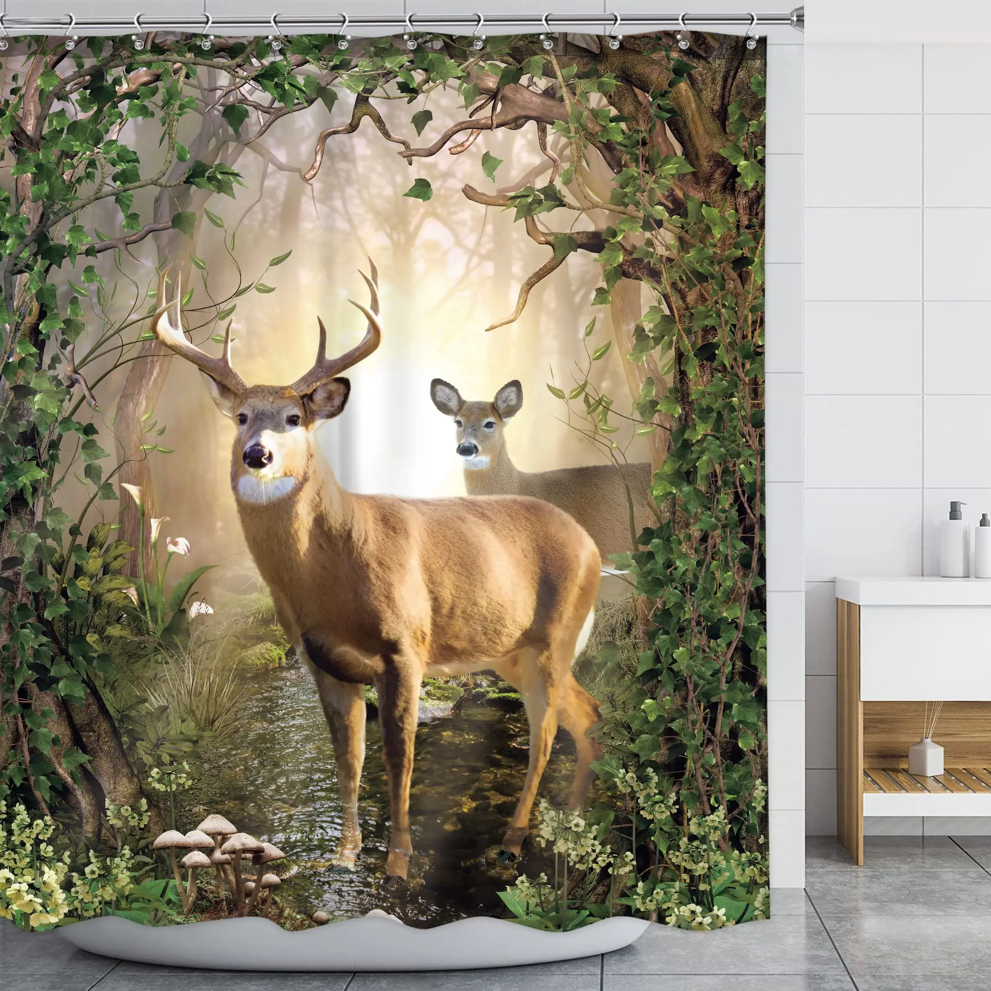 Elk Shower Curtain Animals Theme Deer Safair In Stream River At Forest Sunset Shower Curtain Fabric Bathroom Decor Curtains
Elk Shower Curtain Animals Theme Deer Safair In Stream River At Forest Sunset Shower Curtain Fabric Bathroom Decor Curtains