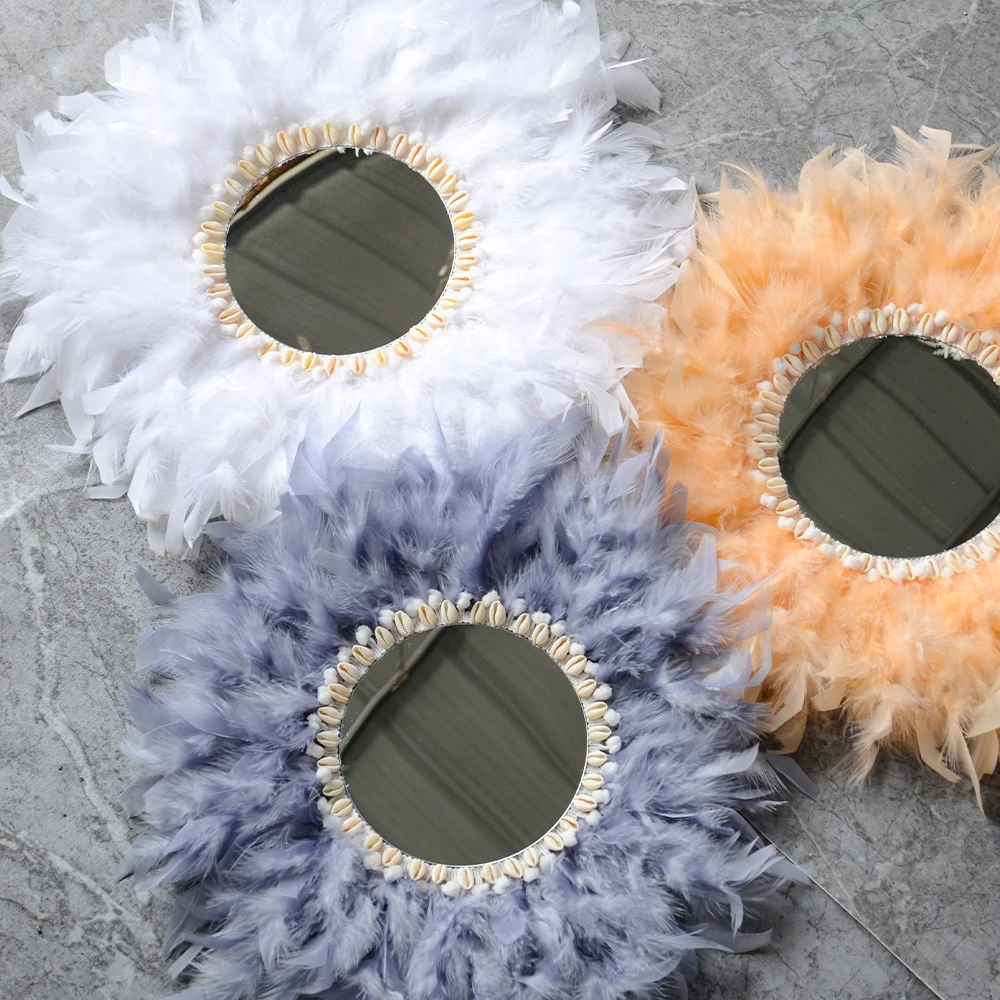 New Feather Shell Decorative Mirror Nordic Decorative Living Room Bedroom Dressing Mirror Bathroom Decorative Mirror
New Feather Shell Decorative Mirror Nordic Decorative Living Room Bedroom Dressing Mirror Bathroom Decorative Mirror
