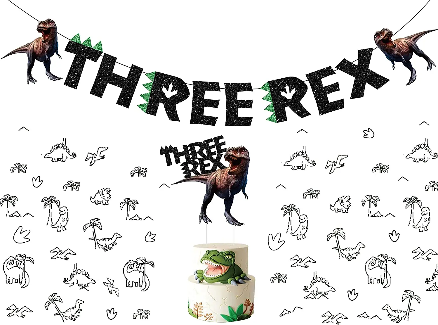 Funmemoir Dinosaur Three Rex Banner Cake Topper Kit Dinosaur 3rd Birthday Party Decorations for Boy 3 Year Old Birthday Supplies
Funmemoir Dinosaur Three Rex Banner Cake Topper Kit Dinosaur 3rd Birthday Party Decorations for Boy 3 Year Old Birthday Supplies