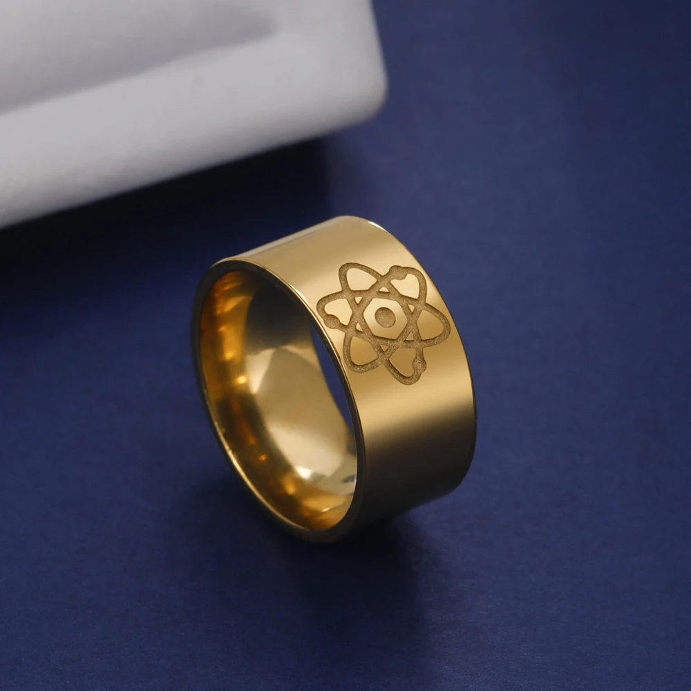 COOLTIME 10MM Width Atomic Rings for Men Women Stainless Steel Bigbang Theory Physics Science Rings Jewlery Women's Day Gift
COOLTIME 10MM Width Atomic Rings for Men Women Stainless Steel Bigbang Theory Physics Science Rings Jewlery Women's Day Gift