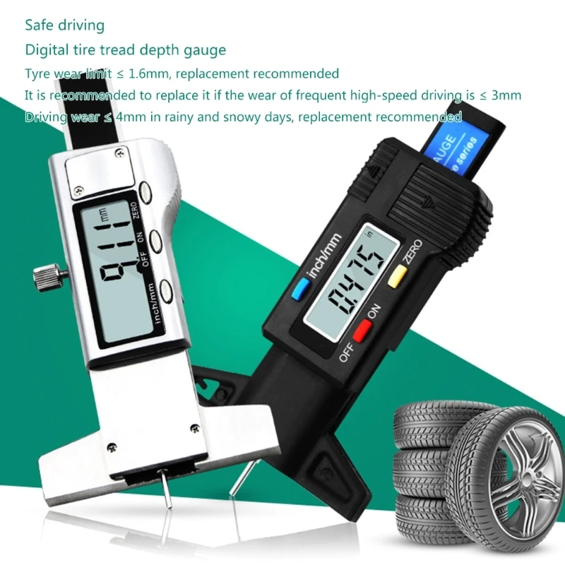 Цифровой измеритель глубины протектора шины, 0-25,4 мм, с ЖК-дисплеем
Цифровой измеритель глубины протектора шины, 0-25,4 мм, с ЖК-дисплеем