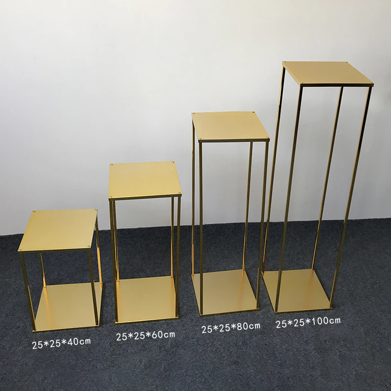 European-style Wedding Props Golden Square Wrought Iron Electroplating Gold Shelf Rectangular Flower Stand T Stage
European-style Wedding Props Golden Square Wrought Iron Electroplating Gold Shelf Rectangular Flower Stand T Stage