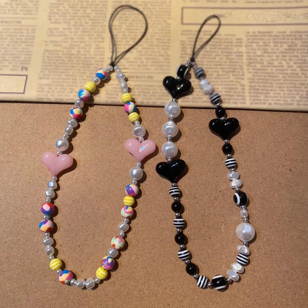 Heart Shape Beaded Phone Charms, Decoration Anti Lost Lanyard Heart Clay Beads Phone Chain
Heart Shape Beaded Phone Charms, Decoration Anti Lost Lanyard Heart Clay Beads Phone Chain