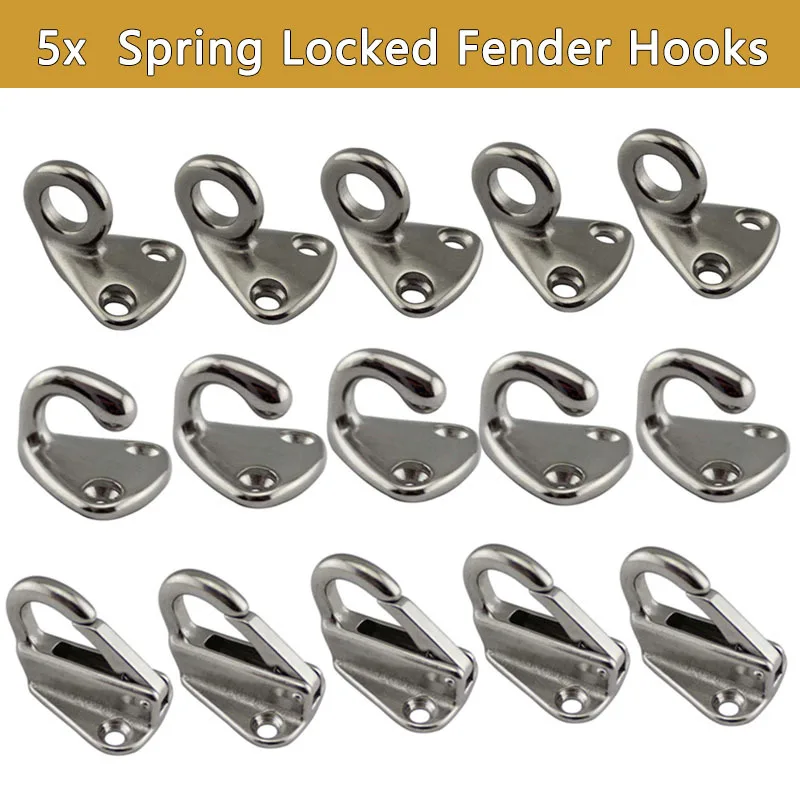 5pcs 316 Stainless Steel Fending Hooks Fender Spring Clip Fender Eye Sail Tug Fender Hook Marine Hardware Boats Accessories
5pcs 316 Stainless Steel Fending Hooks Fender Spring Clip Fender Eye Sail Tug Fender Hook Marine Hardware Boats Accessories