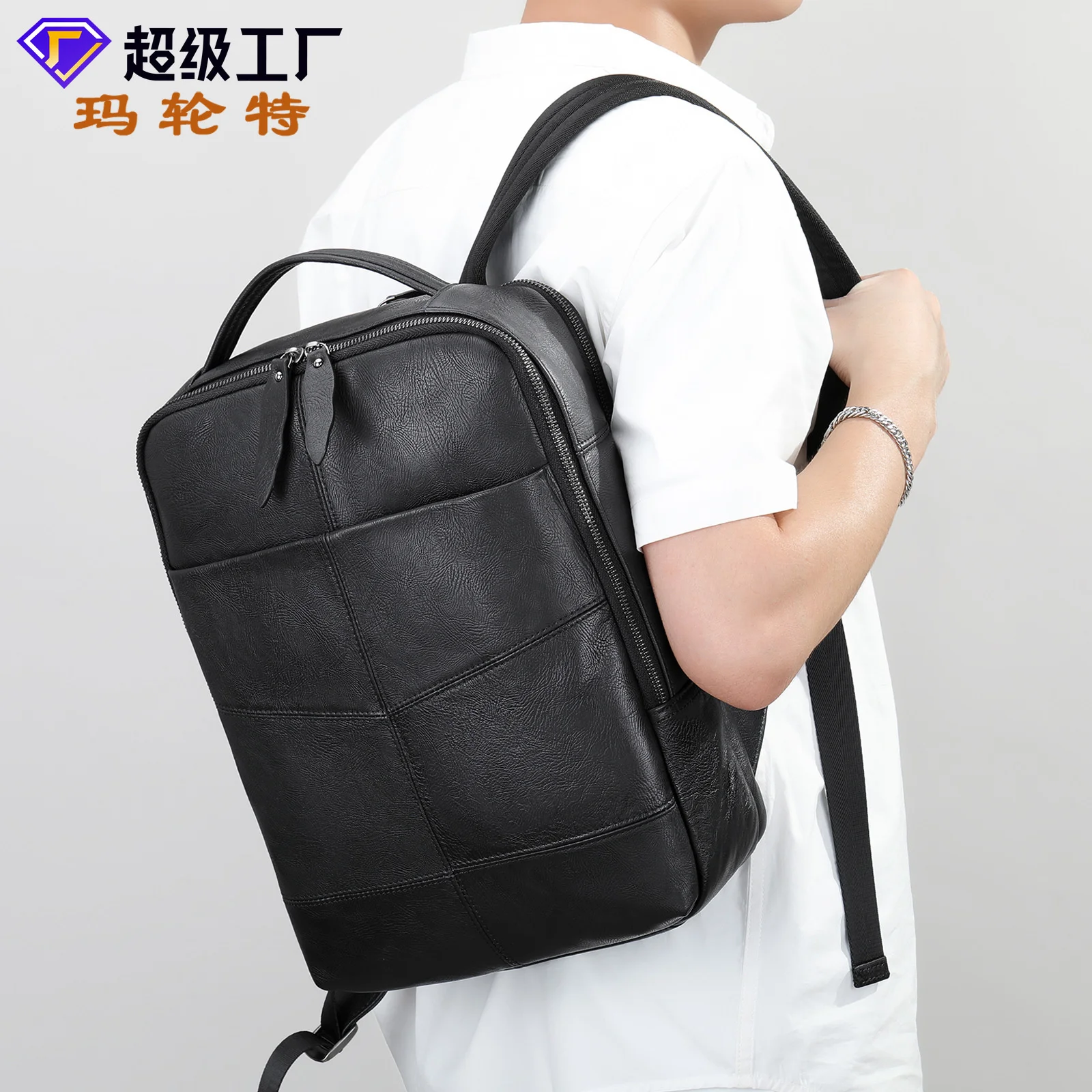 Malunte new backpack commuter cowhide leather men's computer college student schoolbag
Malunte new backpack commuter cowhide leather men's computer college student schoolbag