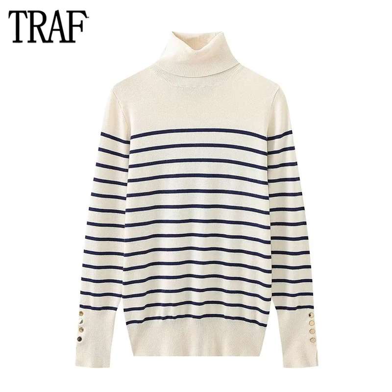 TRAF Striped Cropped Sweaters for Women Pullovers New Sweatshirts Long Sleeve Knitted Sweater Woman Autumn Turtleneck Jerseys
TRAF Striped Cropped Sweaters for Women Pullovers New Sweatshirts Long Sleeve Knitted Sweater Woman Autumn Turtleneck Jerseys