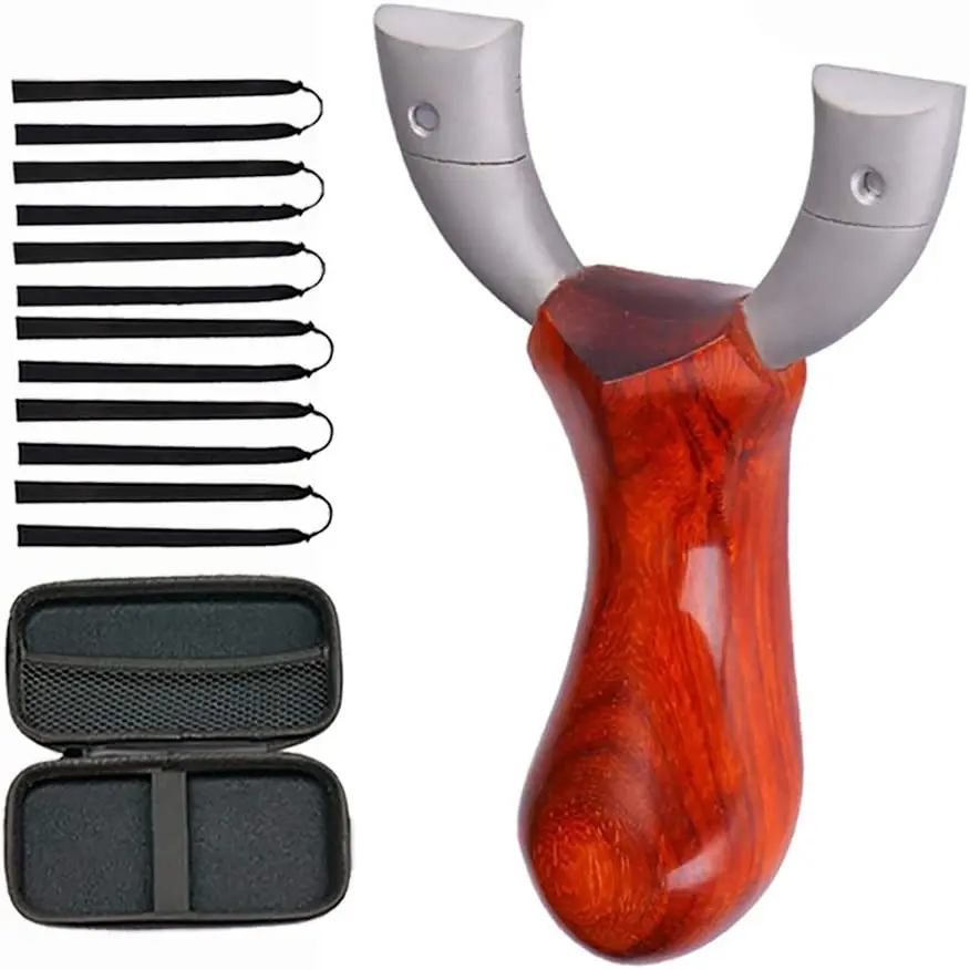 Outdoor Hunting Slingshot Wooden Handle Sling Shot with Aiming Points 6 Rubber Bands Slingshot Case Outdoor Target Practice
Outdoor Hunting Slingshot Wooden Handle Sling Shot with Aiming Points 6 Rubber Bands Slingshot Case Outdoor Target Practice